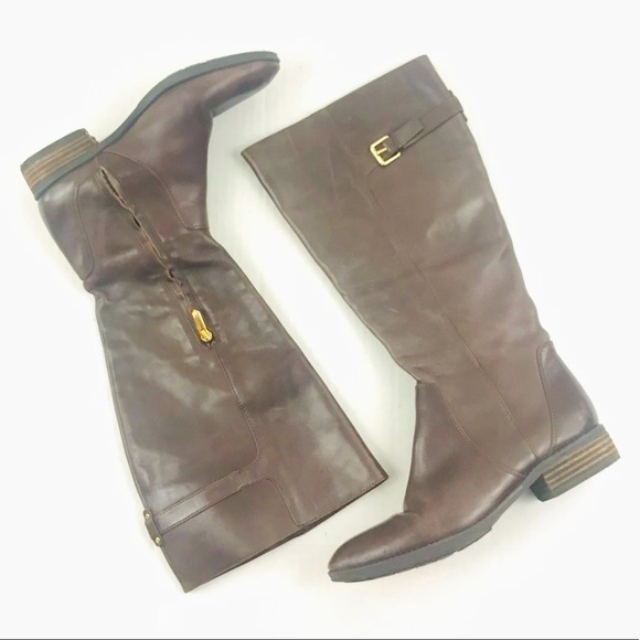Sam Edelman Patton 2 Brown Leather Riding Boots - Size 8 - Picture 1 of 14